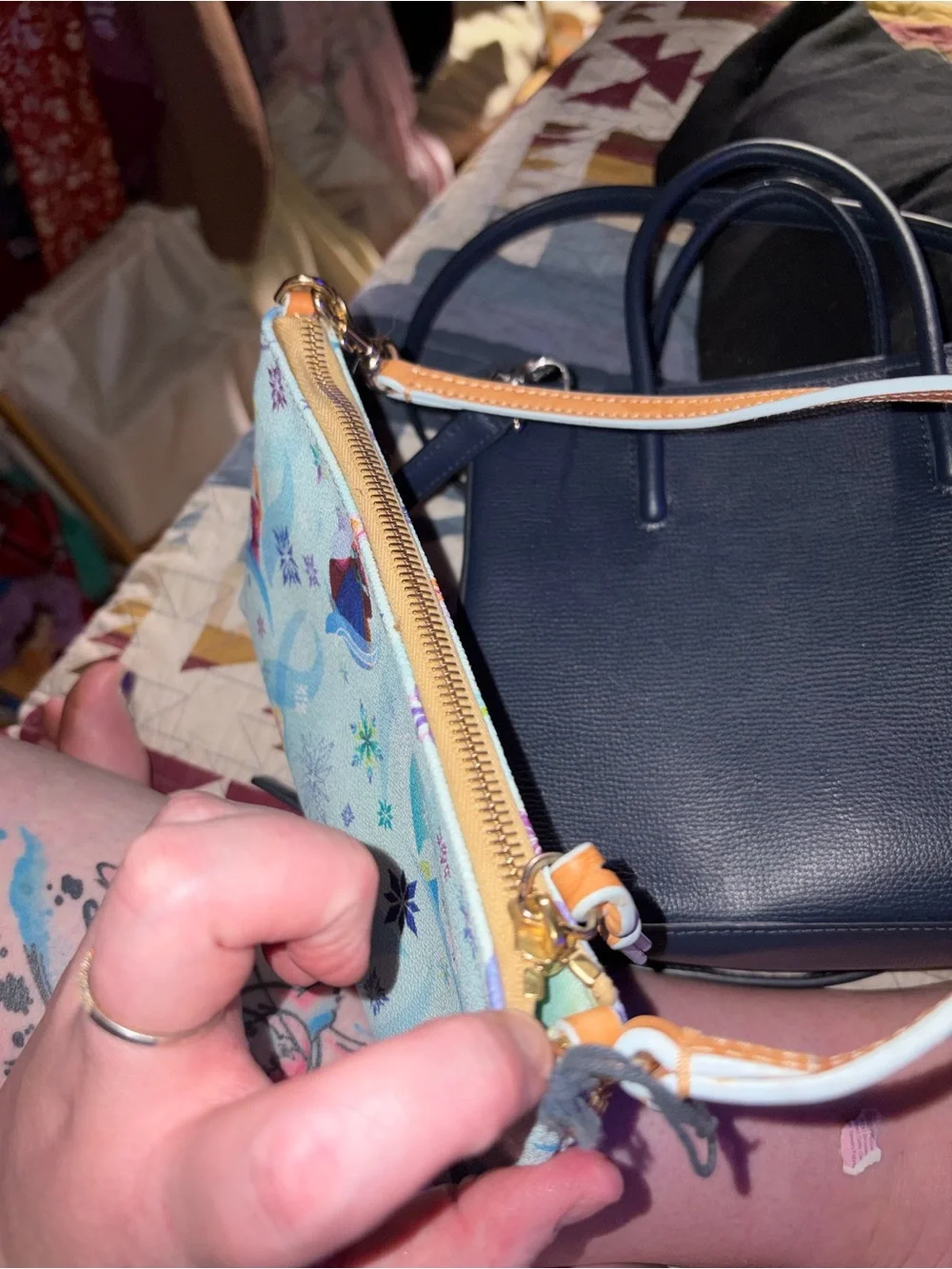 Dooney & Bourke Light Blue Disney Frozen Wristlet - Picture 3 of 7